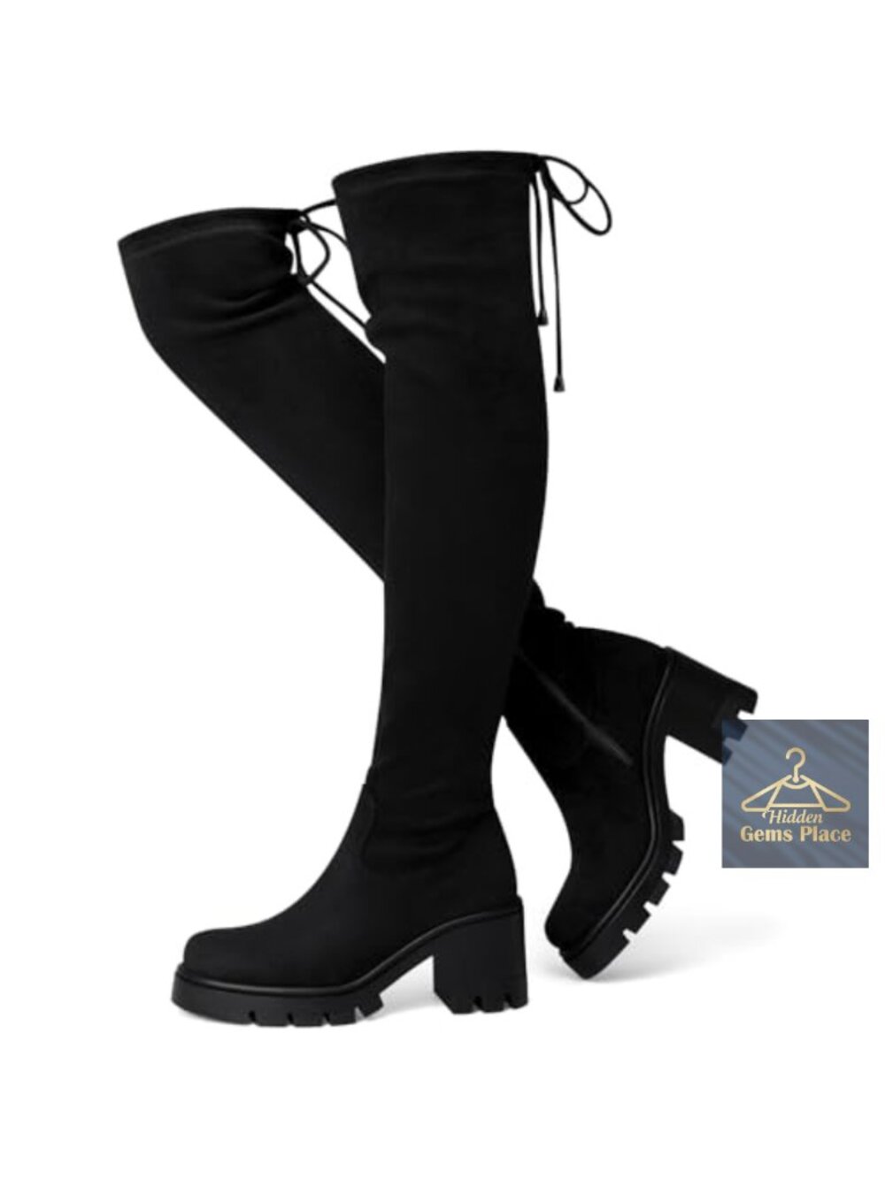 Women's Over The Knee Chunky Block Heel Platform Boots